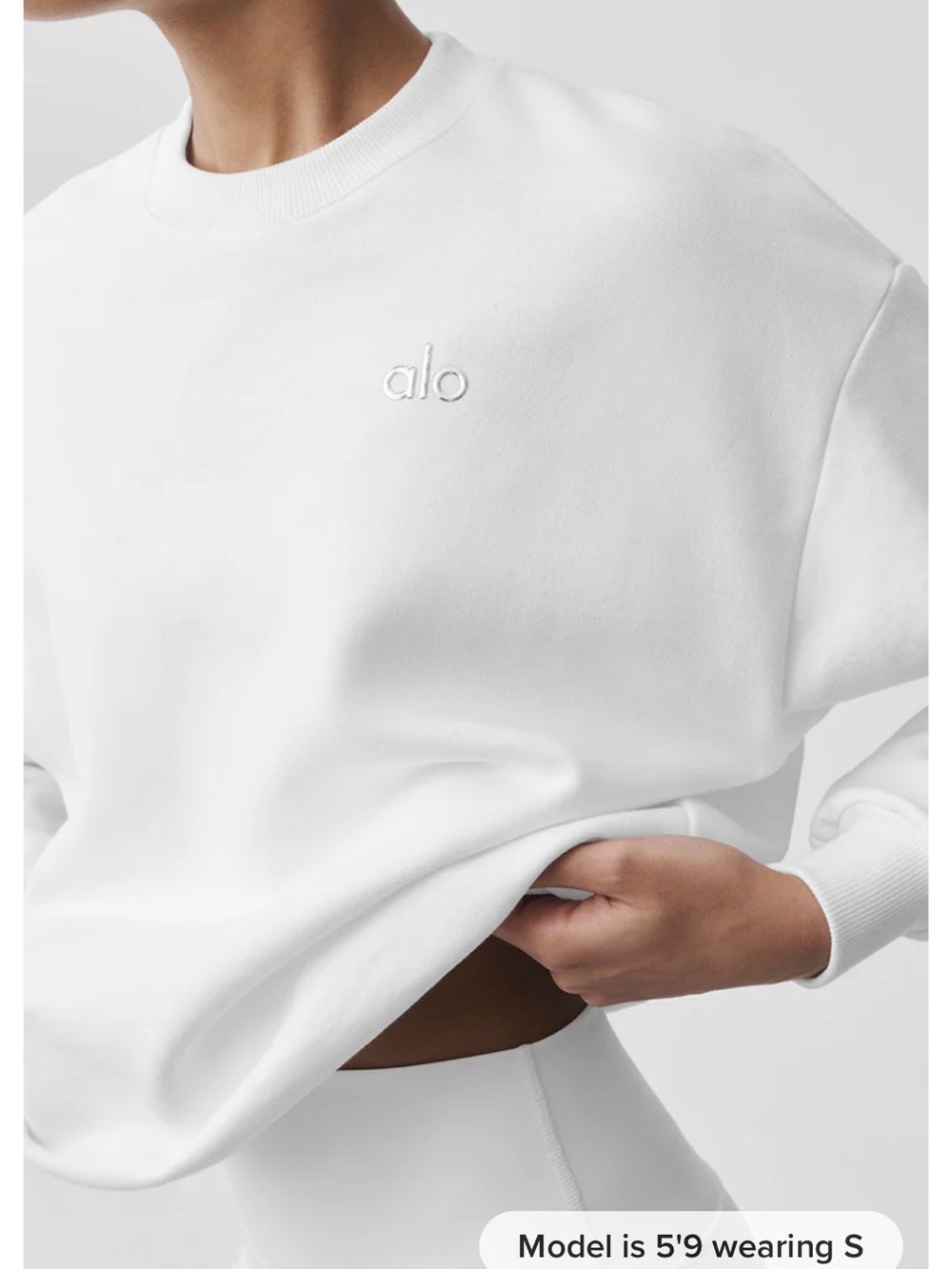 Alo yoga white Accolade Crew Neck Pullover Sweatshirt